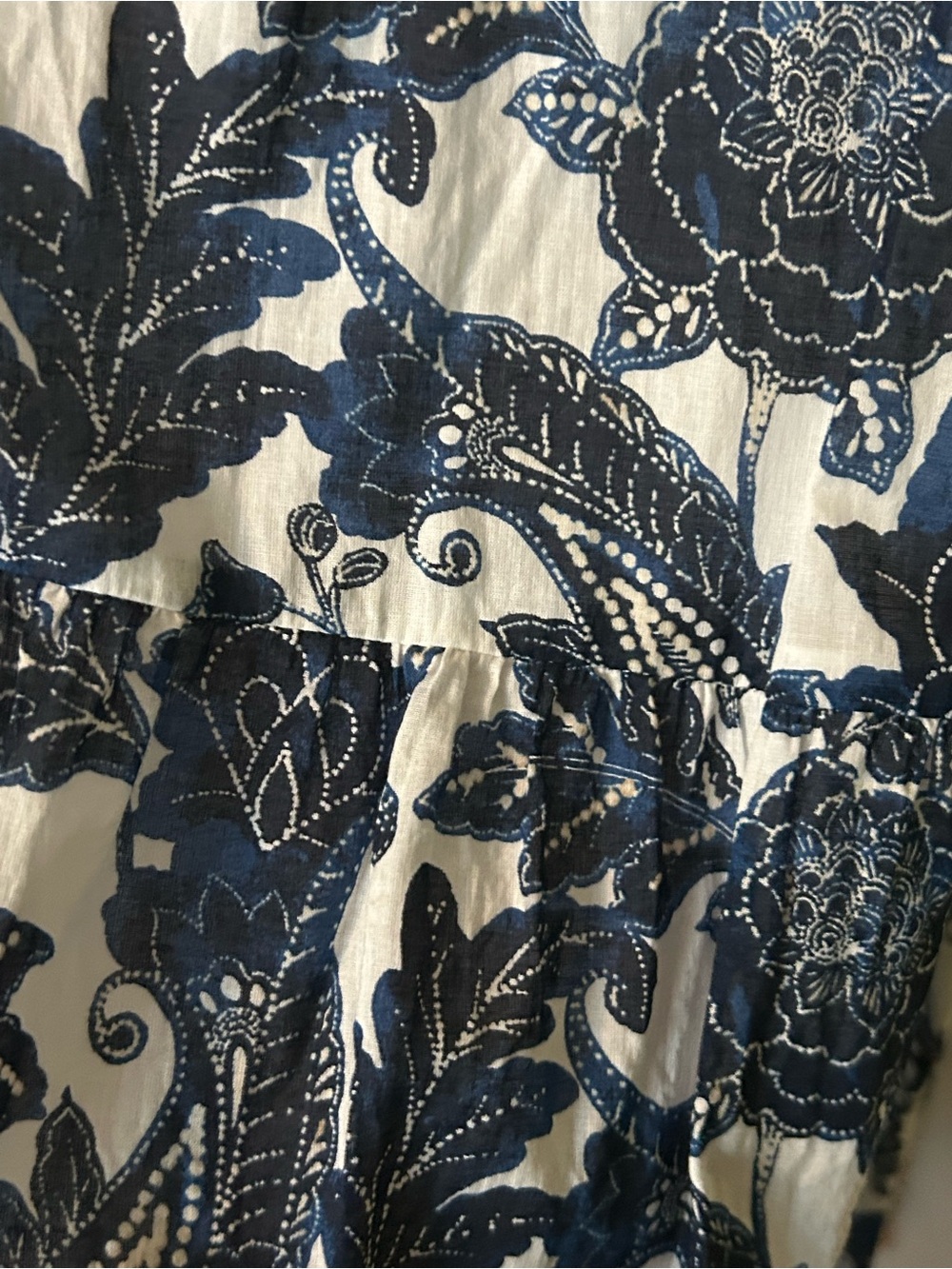 Tommy Hilfiger White Maxi Dress with Navy Floral Print - Picture 5 of 7